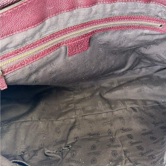 Gucci Rare Suede Flap Burgundy G Logo Bag - Picture 12 of 16